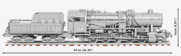 A model of the Kriegslokomotive Baureihe 52 #6281 train engine.