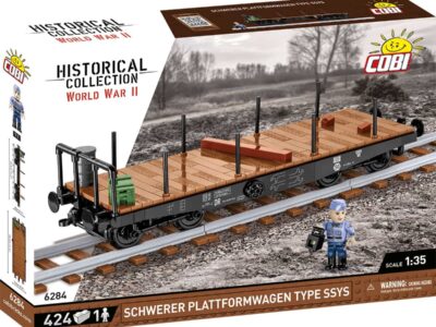 A wooden box showcasing a German Railway Flatcar Typ SSY #6284.