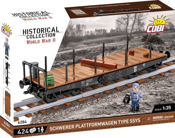 A wooden box showcasing a German Railway Flatcar Typ SSY #6284.
