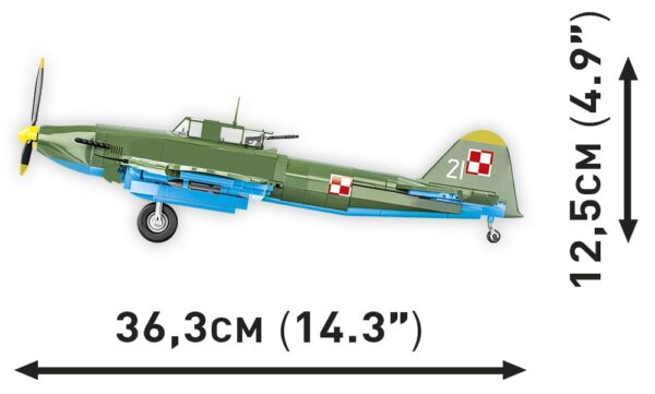 A model of the IL-2M3 Shturmovik #5744 russian fighter plane is showcased.