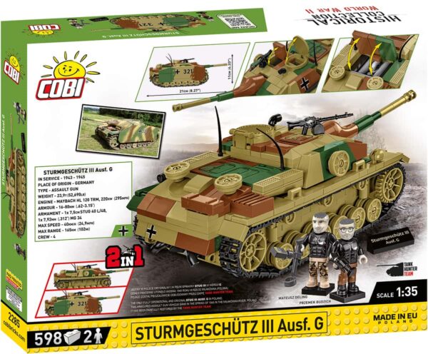 A set of Cobi Sturmgeschutz III AUSF.G Executive Edition Tank Hunter #2285 with a picture of a tank.