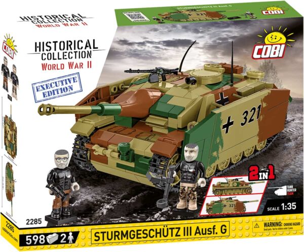 The Cobi Tank Hunter #2285 is shown in a box and is the Executive Edition of the Sturmgeschutz III AUSF.G.