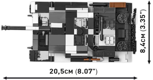 An image of a STUG III AUSF F/Flammpanz #2286 tank with measurements.