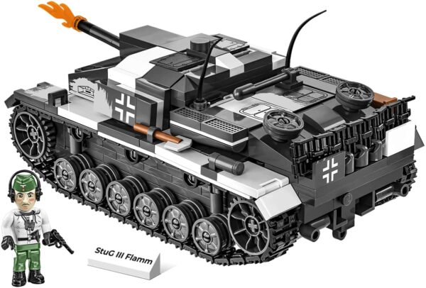A LEGO model tank featuring the STUG III AUSF F/Flammpanz #2286.