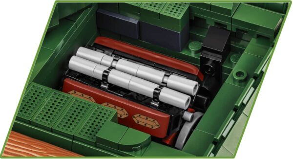 The inside of a green Cobi IS-2 Heavy Tank (2578) box with a large number of tanks inside.