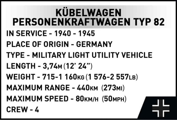 COBI Kubelwagen TYP 82 Executive Edition #2802 - Image 15