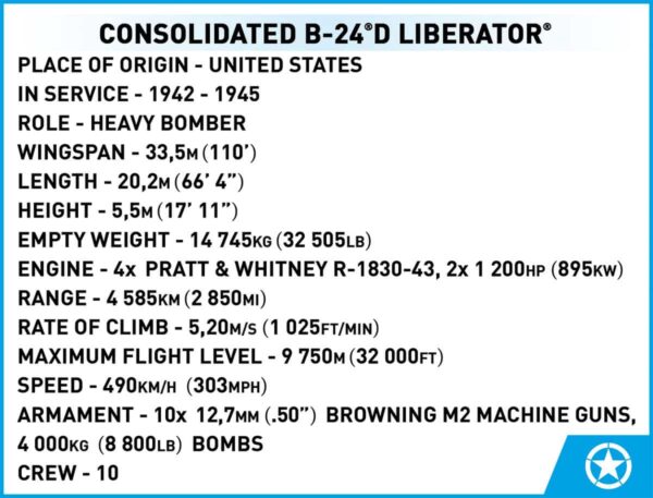 COBI Consolidated B-24D Liberator #5739 - a rare aircraft model.