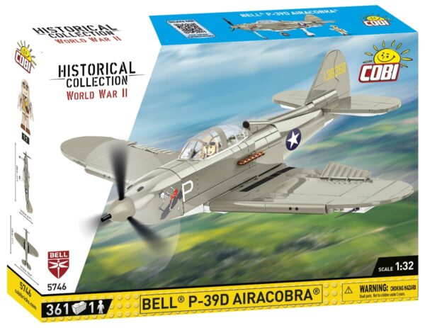A box with a COBI model of a BELL P-39D Airacobra.