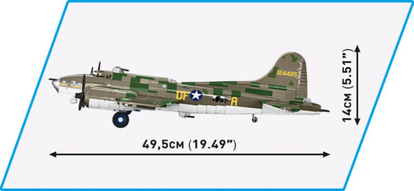 A Cobi model of a Memphis Belle Flying Fortress plane is shown.