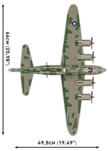 A Cobi model of the Memphis Belle Flying Fortress plane is shown.