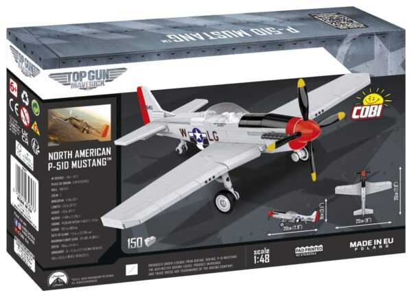 A box with a Cobi Top Gun Mustang P-51D #5847 inside.