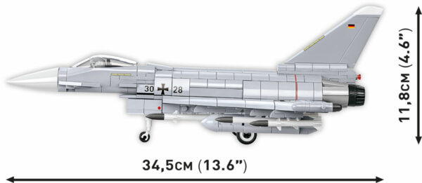 Cobi Eurofighter Typhoon model with measurements.