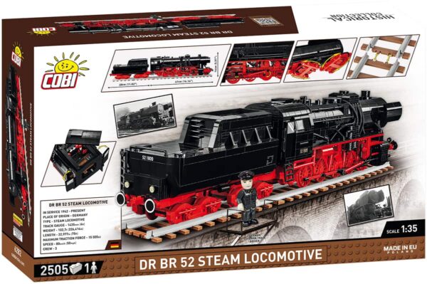 A lego box featuring the iconic DRB Class 52 German Steam Locomotive #6282.