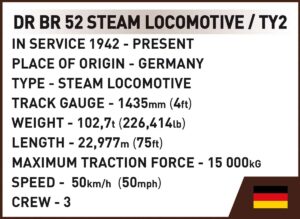 Cobi DRB Class 52 #6283 steam locomotive.