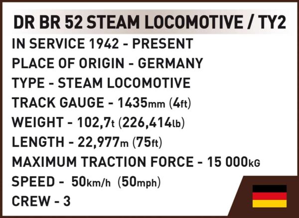 Cobi DRB Class 52 #6283 steam locomotive.