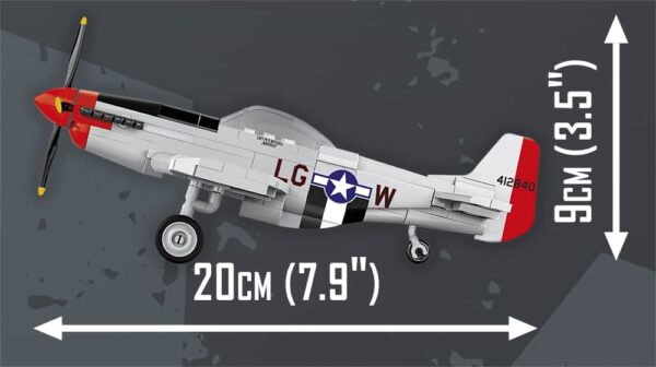 Cobi Top Gun Mustang P-51D model with measurements.