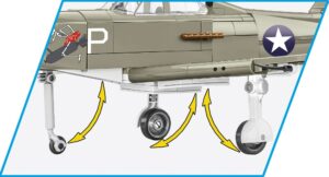 A Cobi model of the BELL P-39D Airacobra fighter plane.
