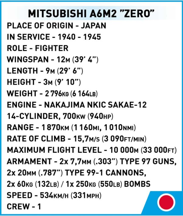 COBI Mitsubishi A6M2 "Zero Sen"1:48 scale #5861 - Image 7
