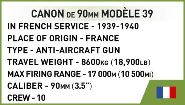 French 90MM Anti-Aircraft #2294 model in french service.