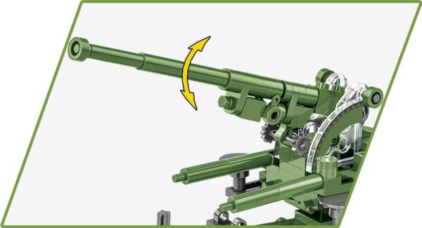 A green French 90MM Anti-Aircraft #2294 gun with an arrow pointing to it.