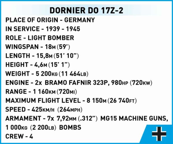 COBI Dornier DO 17 #5754 - Image 17
