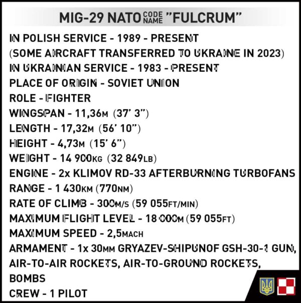 COBI MIG-29 2 in 1 (Ukraine/Poland) #5840 - Image 5