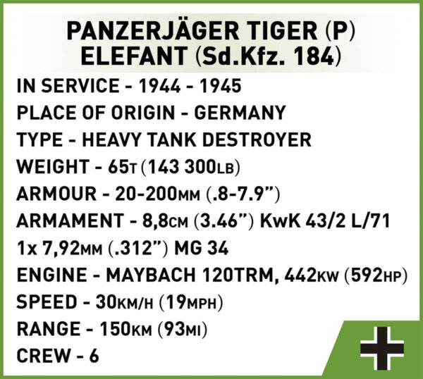 COBI Panzerjager Tiger (P) Elefant #2582 - Image 14