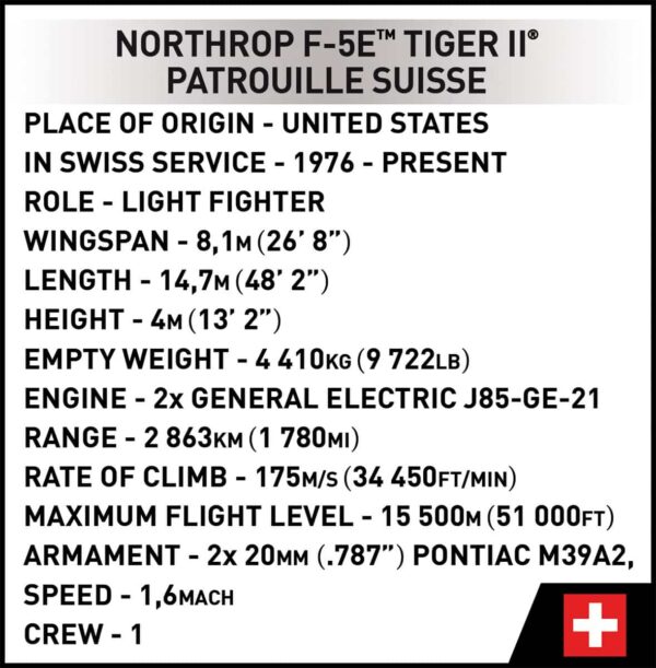 COBI Northrop F-5E Tiger II #5857 (Swiss) - Image 11