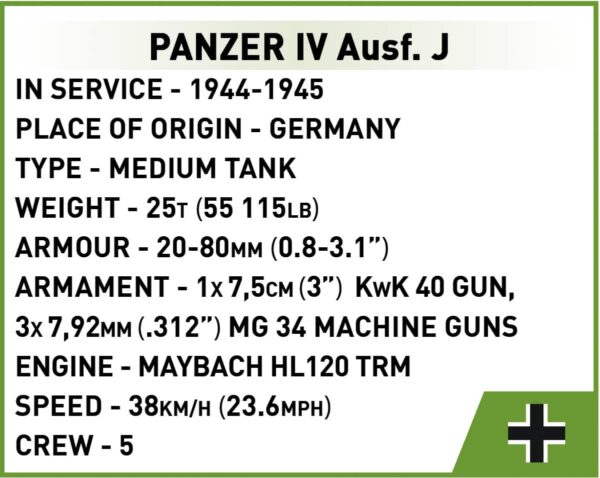 COBI 1:72 Scale  Panzer IV AUSF.J Micro Tank #3097 - Image 9