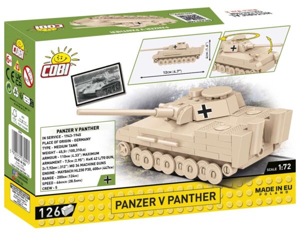 COBI 1:72 Scale Panzer V Panther Micro Tank #3099 - Image 2