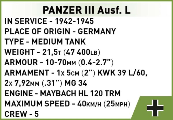 COBI 1:72 scale Panzer III Ausf.L Micro Tank #3090 - Image 4