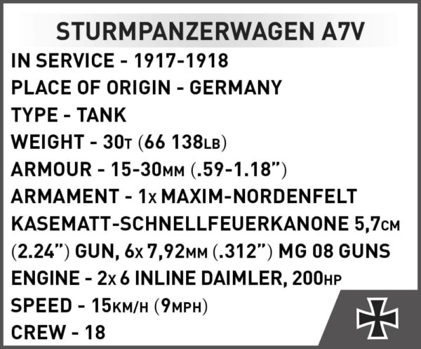 COBI 1:72 Scale Sturmpanzerwagen Micro Tank #3094 - Image 4
