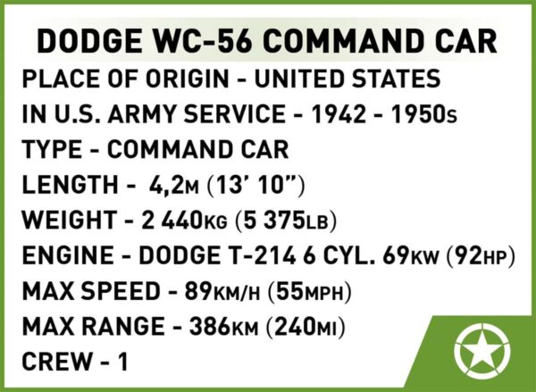 COBI Dodge WC-56 Command Car #3111 - Image 10