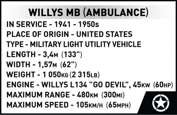 COBI Willys Medic Jeep 1:12 Scale #2806 - Image 11