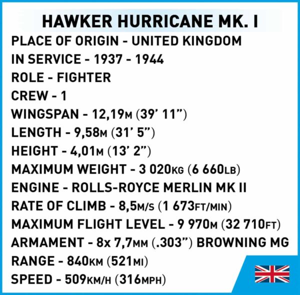 COBI 1:48 scale Hawker Hurricane MK.1 #5866 - Image 8