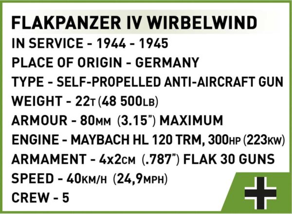 COBI Flakpanzer IV Wirbelwind Executive Edition #2593 - Image 11
