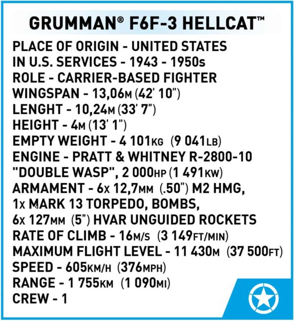 COBI Grumman F6F Hellcat #5883 - Image 9