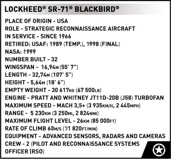 COBI Lockheed-Martin SR-71 Blackbird Executive Edition #5890 - Image 12