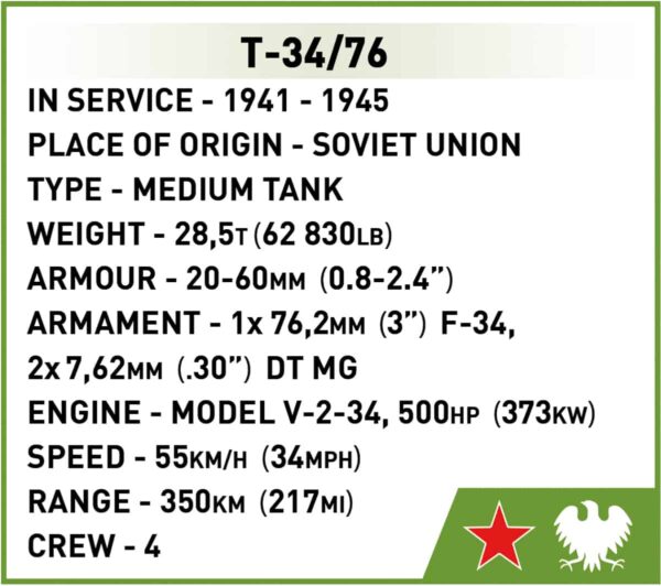 COBI T-34-76 mod 1941/42 2in1 (Polish/Soviet) #2595 - Image 12