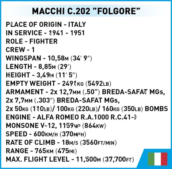 COBI Macchii C.202 Folgore #5760 - Image 4