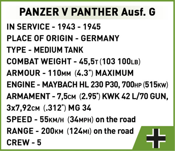 COBI Panzer V Panther Ausf G Pudel (2in1) #2655 - Image 13