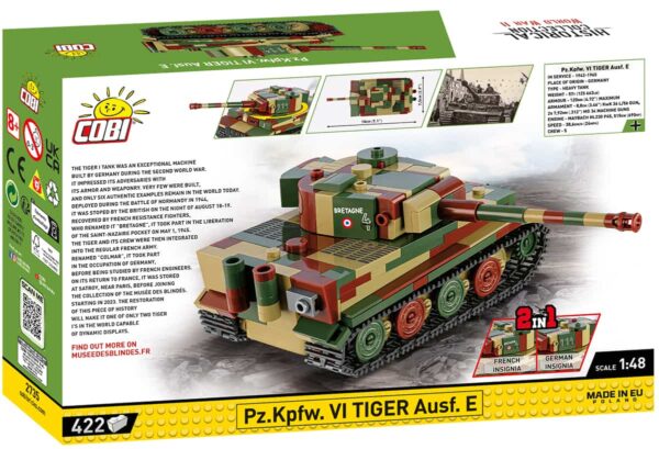 COBI 1:48 VI Tiger AUSF E KFZ 181 2in1 #2735 - Image 2