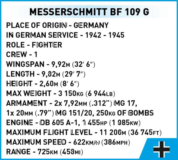 COBI Messerschmitt BF-109G #5870 - Image 4