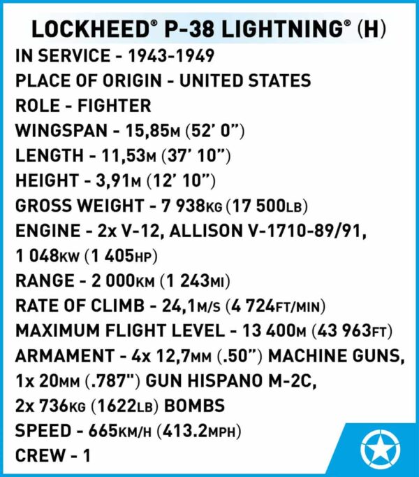 COBI Lockheed P-38 Lightning H #5763 - Image 10