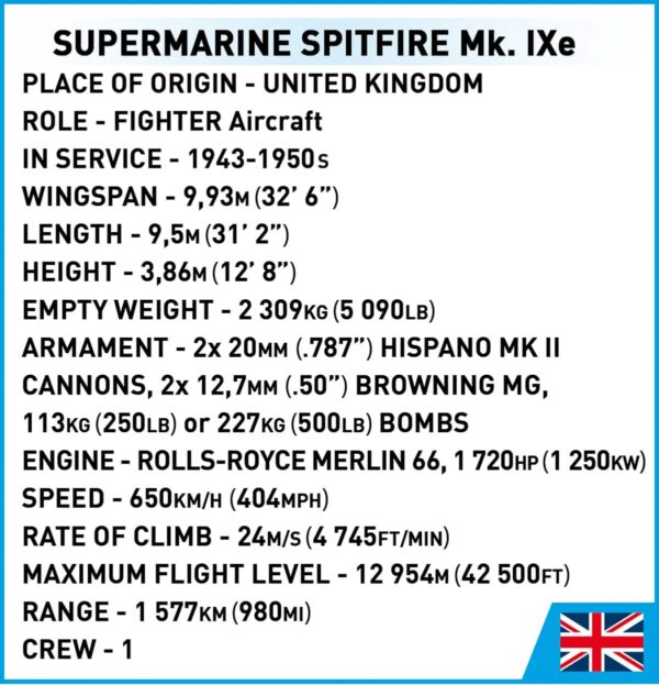 COBI Supermarine Spitfire MK.IXe #5764 (Pre-Order) - Image 11