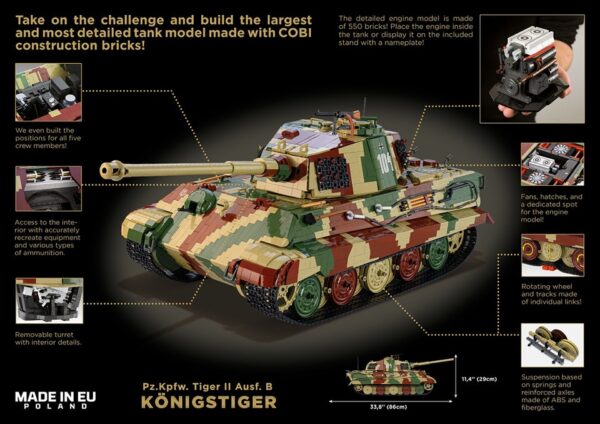 COBI Tiger II Konigstiger 1:12 Scale #2808 - Image 2