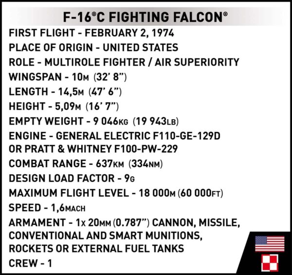 COBI F-16C FIGHTING FALCON (Polish) #5910 (Coming Soon) - Image 11