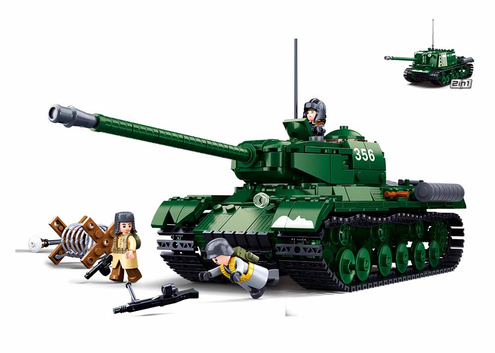 Sluban IS2 Heavy Tank Brick Set (B0979) | 2in1 WW2 Model | 845 Pieces - Image 2