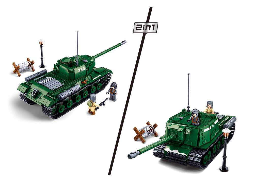 Sluban IS2 Heavy Tank Brick Set (B0979) | 2in1 WW2 Model | 845 Pieces - Image 4