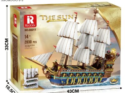 Reobrix Large Royal Fleet Man of War: 1:72 Scale Ship Model Kit (3162 Pcs) – (B66011)